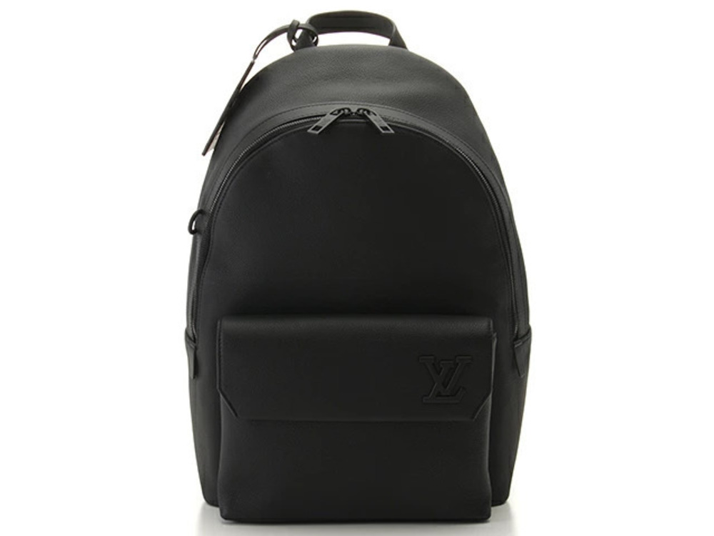 LOUIS VUITTON Tickoff Backpack Gray Leather Noir Black